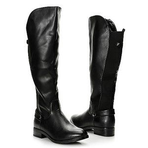 "Stretch" Corkys Brand Black Riding Boots Elastic Gore Shaft Zipper